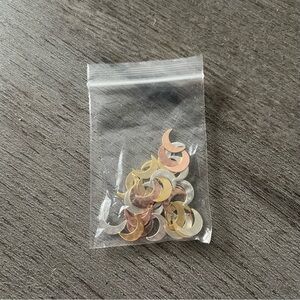 Mini Undrilled Hammered Metal Half Moon Cabochons